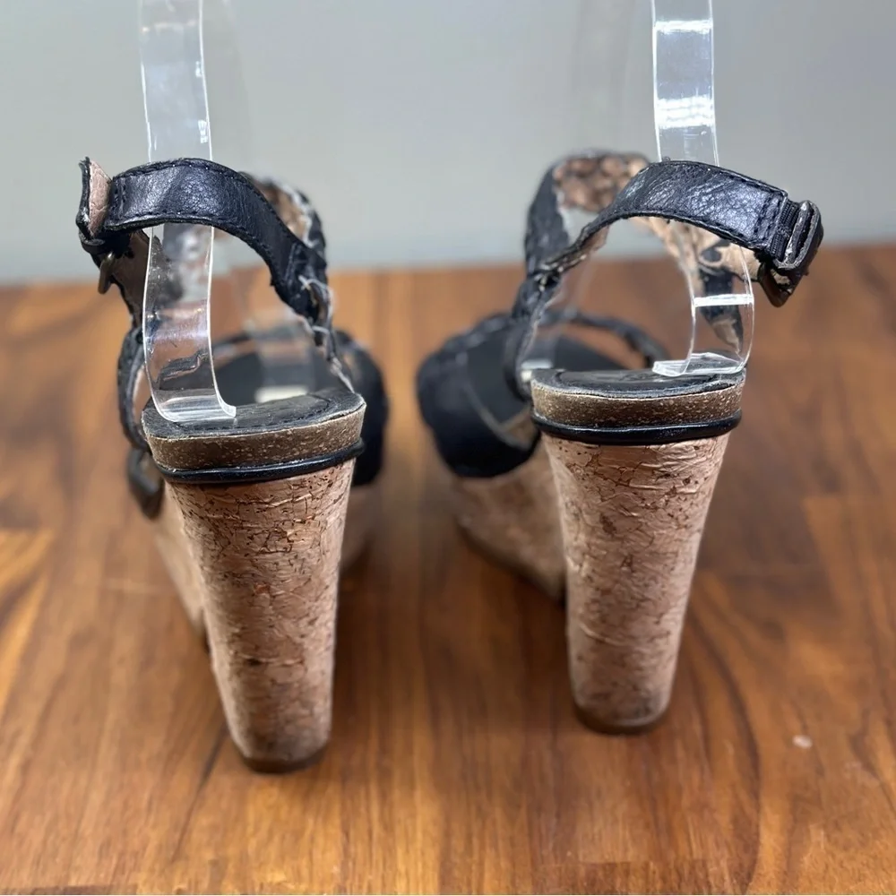 Frye Braylin Wedges Braided Straps 10 M. Cork Leather